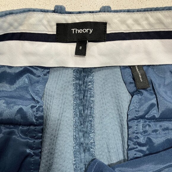 Theory metal blue used Corduroy pants size 8 - Picture 13 of 16